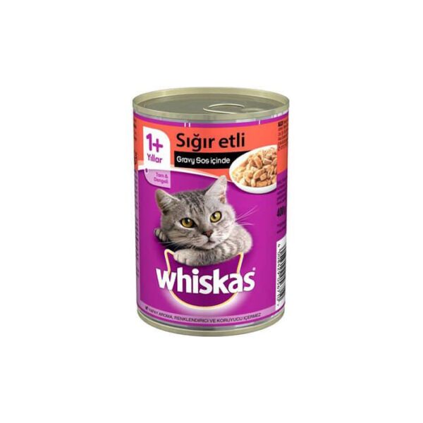 Whiskas Biftekli Konserve Kedi Maması 400 Gr x 12 Adet