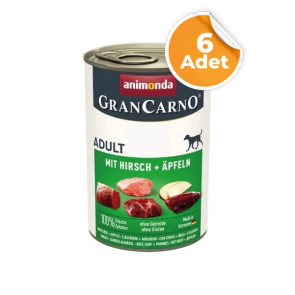 Animonda Gran Carno Elmalı Geyikli Yetişkin Köpek Konservesi 400 Gr x 6 Adet